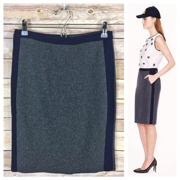 j. crew // wool tipped no. 2 pencil skirt NWT - Picture 4 of 4